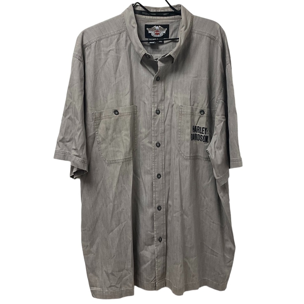 🏍️🔥Harley-Davidson Sharp Harley Cycles Back Logo 100% Cotton Button Down Shirt